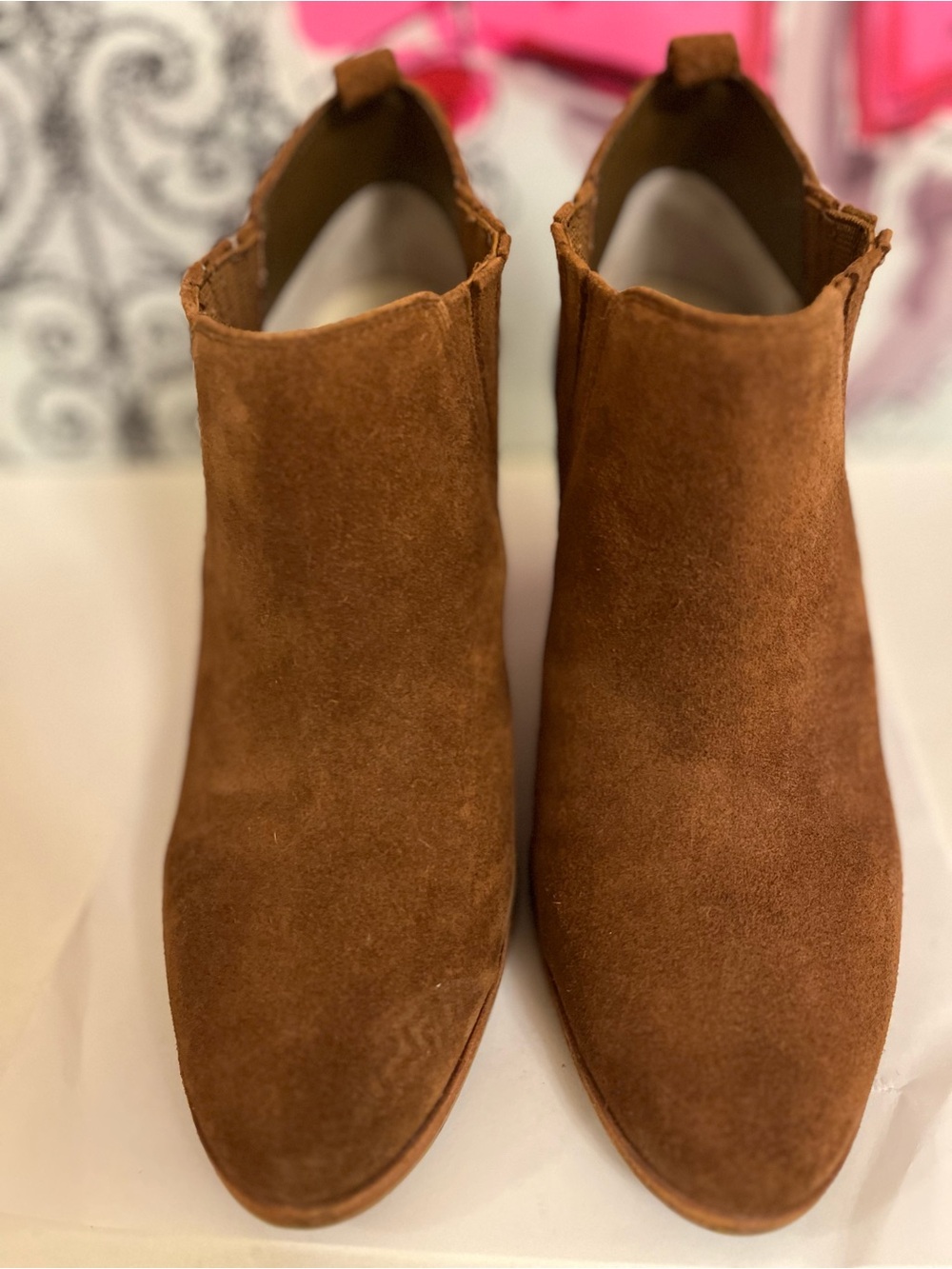 Michael Kors Caramel Brown Suede Ankle Booties - Size 8 M